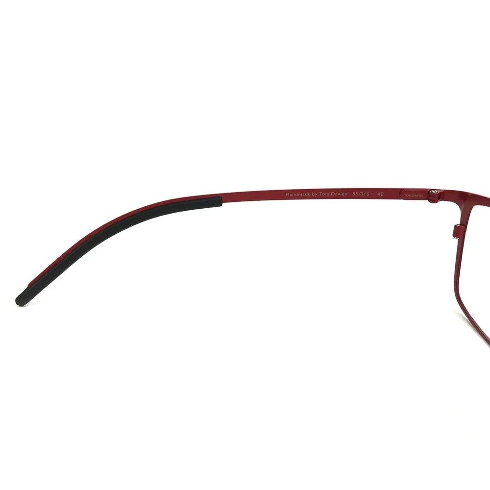 Tom Davies Eyeglasses Frames TD770 Col. 2322 Matte Red Rectangle 55-16-140